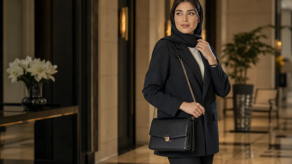 استایل رسمی کیف چرم زنانه مجلسی مشکی