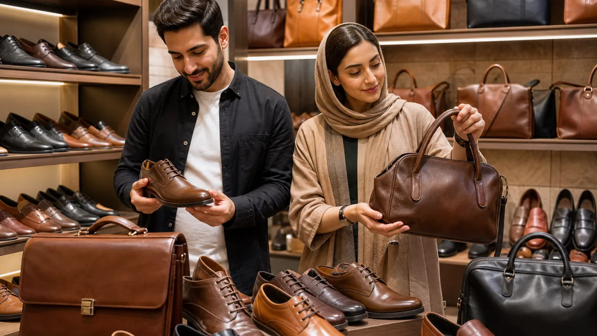 مسیریابی بازار کیف و کفش چرم تهران