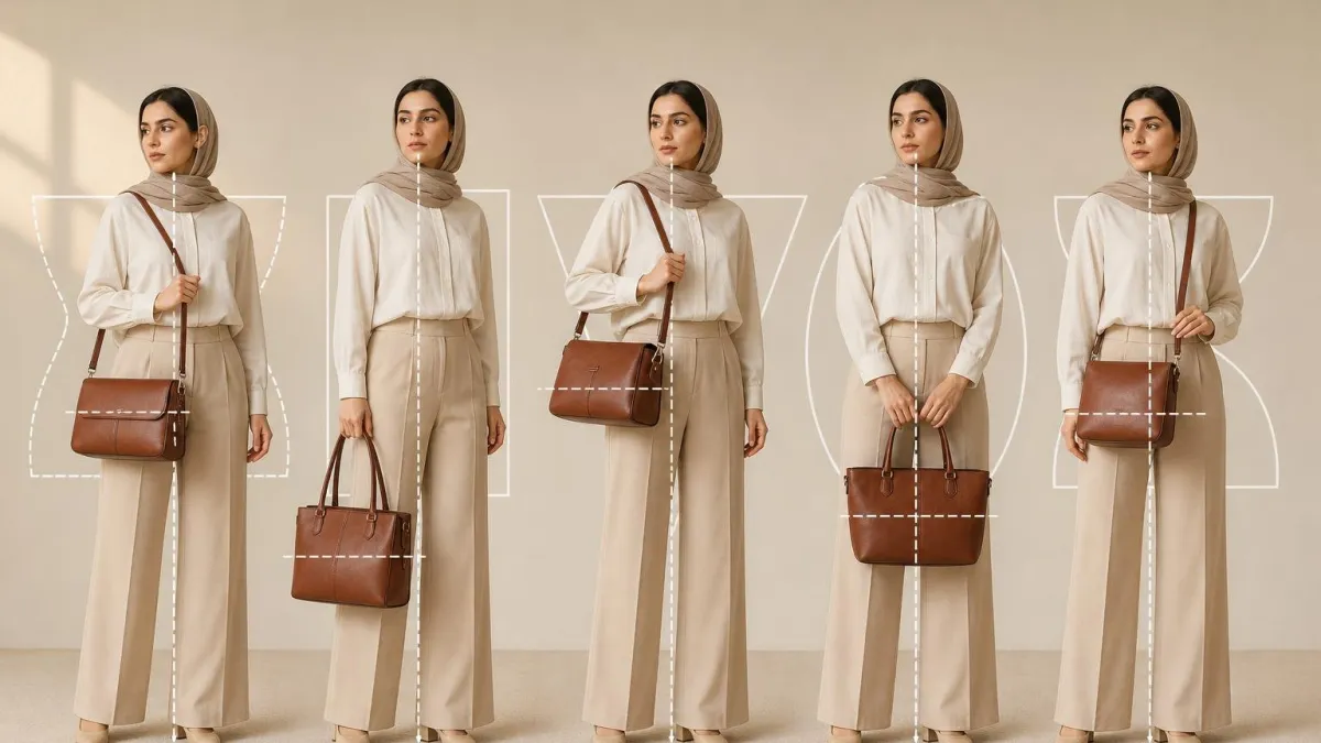 استایل روزانه با کیف چرم زنانه