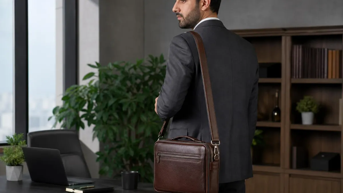 کیف چرم مردانه دوشی با طراحی کاربردی