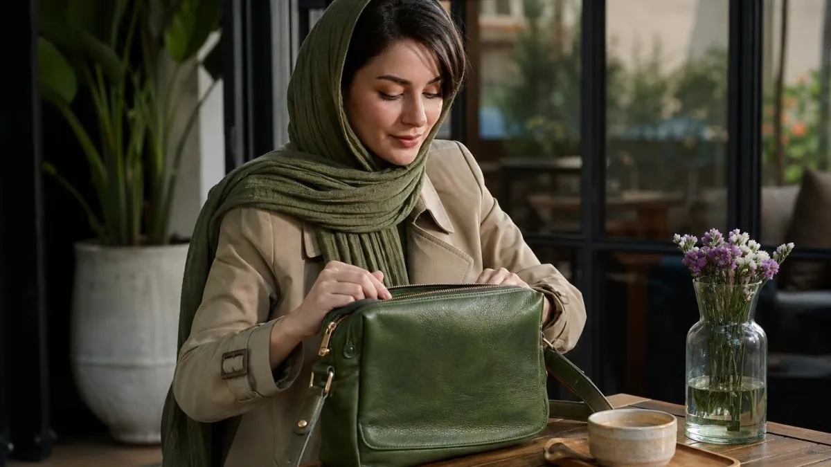 کیف چرم سبز یا مشکی؟